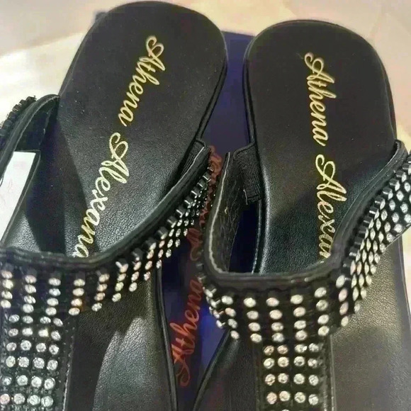 Athena Alexander Black Thong New Sandals with Rhinestones with BOX Size 7 - Picture 6 of 12